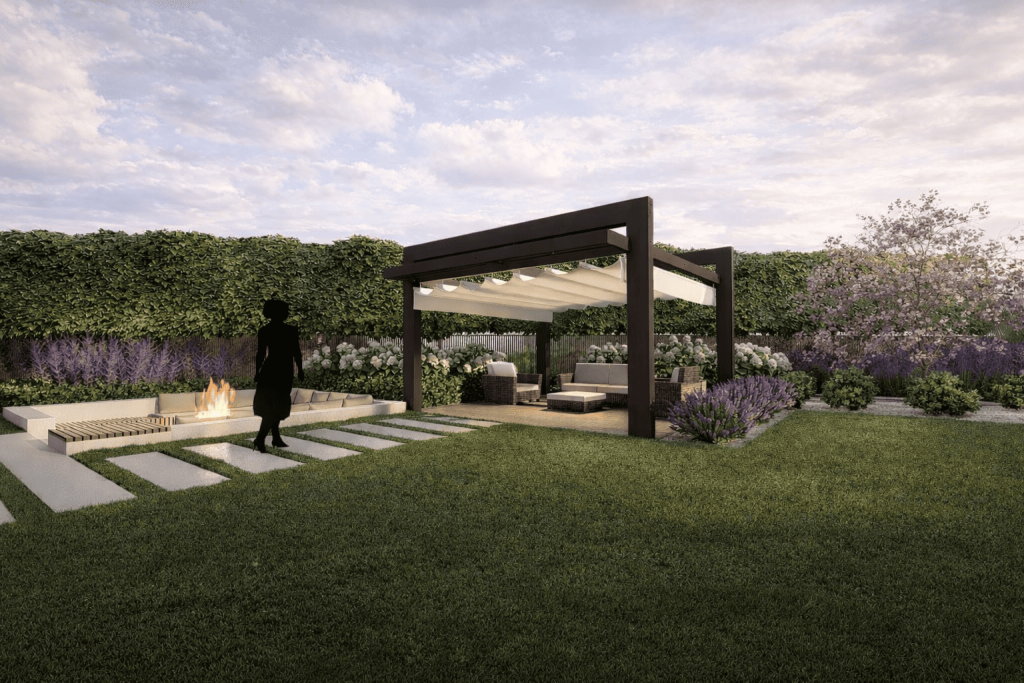 odcienie-zieleni-nowoczesny-ogrod-z-pergola